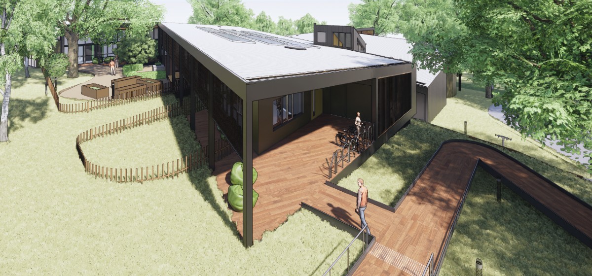 Artist's impression of the Youth Prevention and Recovery Care centre exterior.