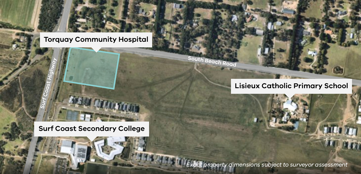 Satellite view  of Torquay Community Hospital preferred location