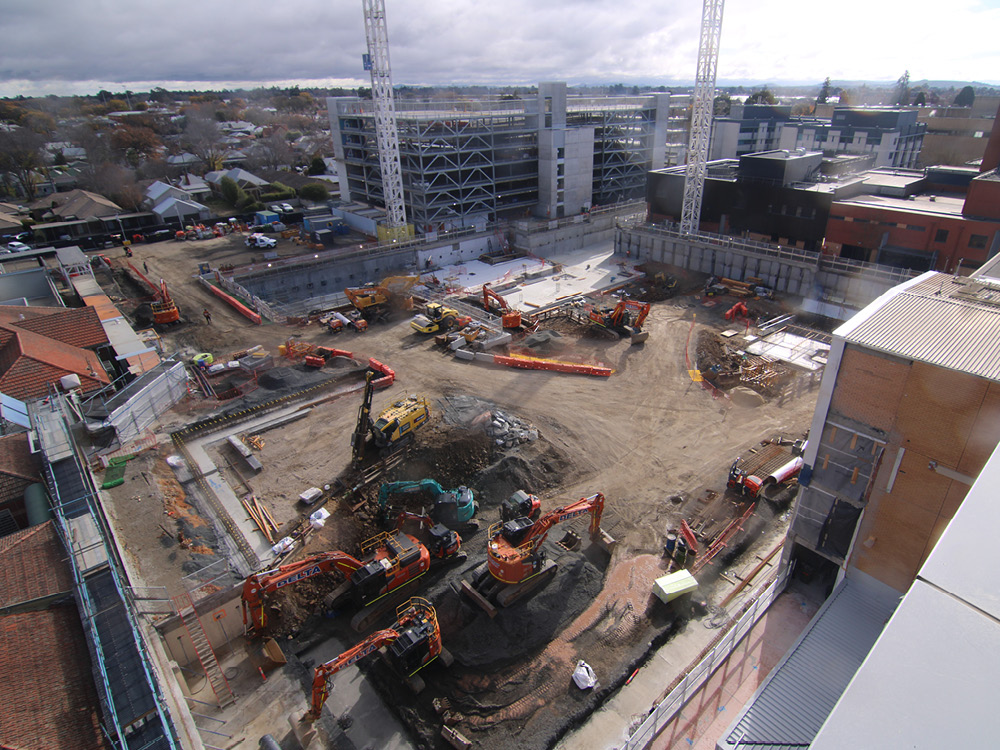 bird's eye view of a construction site