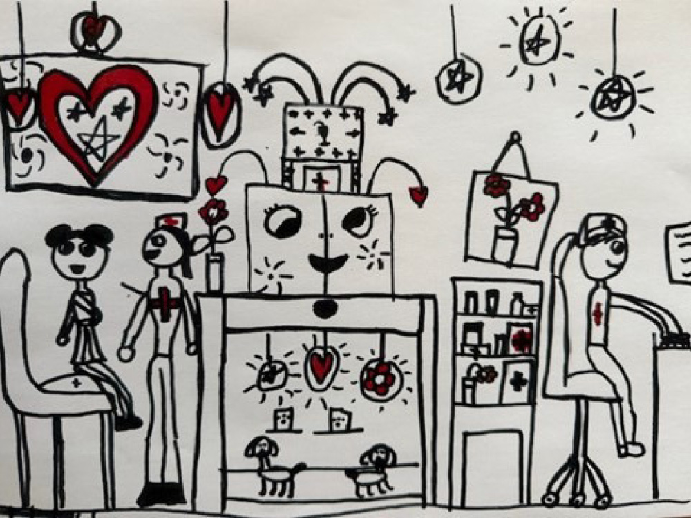 black and white drawing