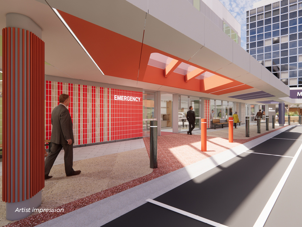 modern emergency department entrance