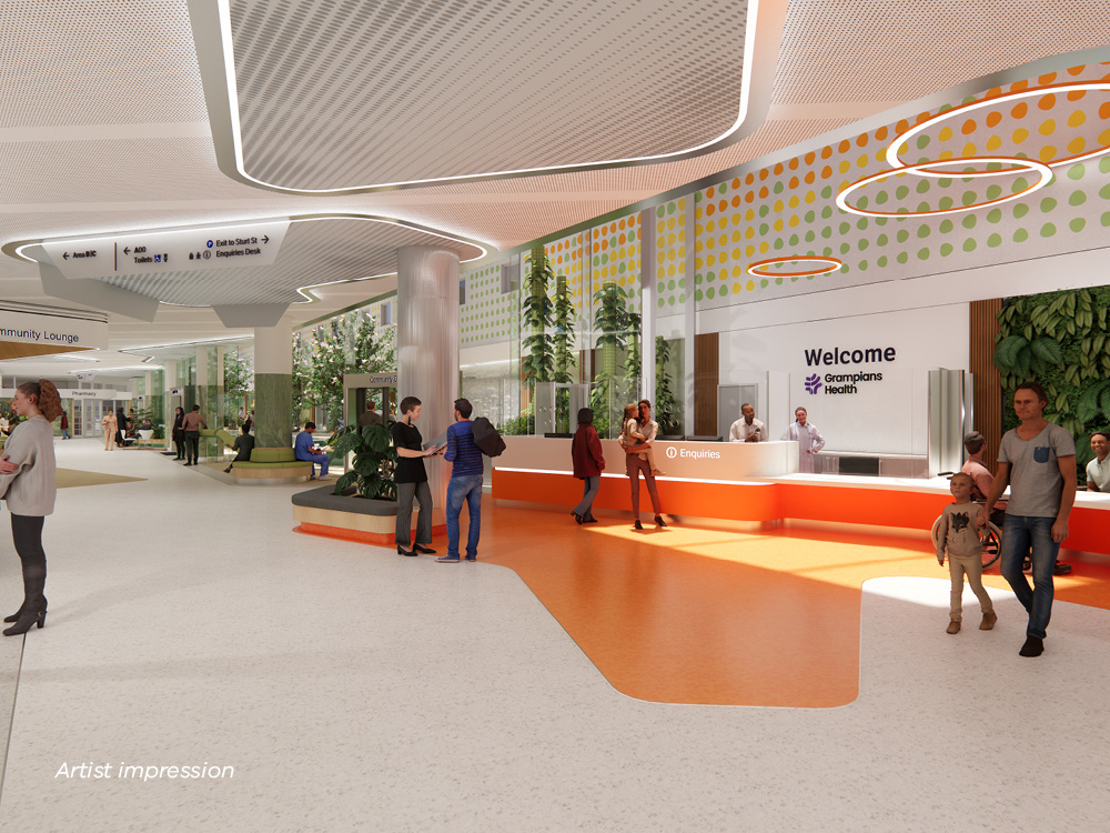bright and welcoming hospital foyer