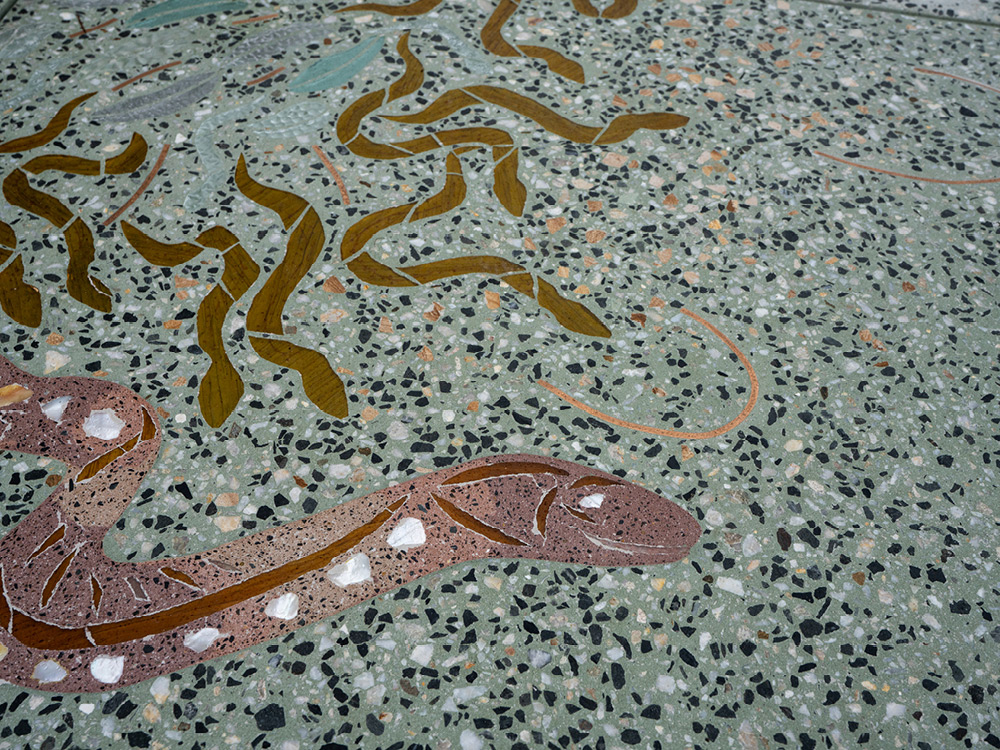 mosaic artworks featuring eels