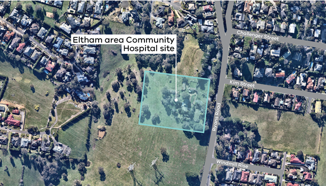Location map of the new Eltham area Community Hospital