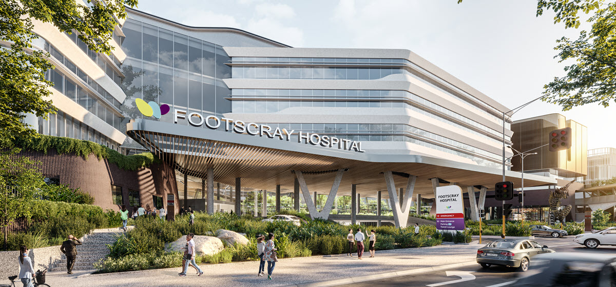 Artist impression of the New Footscray Hospital