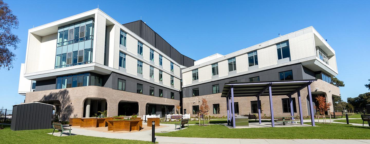 View of a new and modern two-storey building