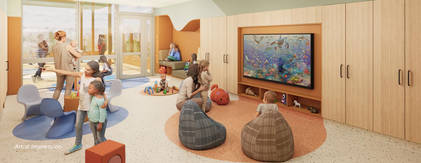 Artist impression of a welcoming looking waiting area