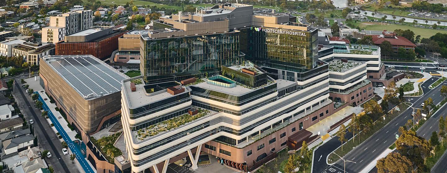 Aerial view completed hospital