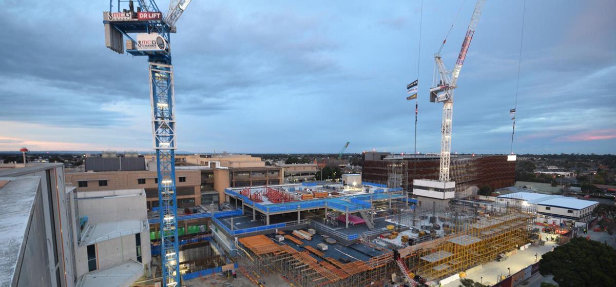 Monash Medical Centre Tower building site seen from above