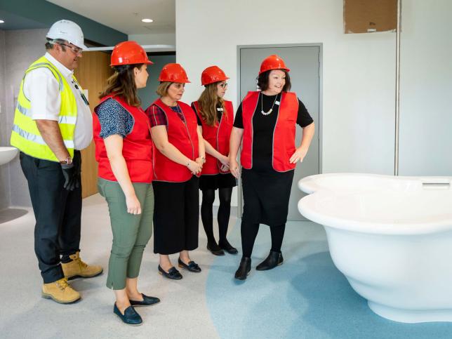 Midwives touring the birthing suites at Joan Kirner Women's and Children's Hospital