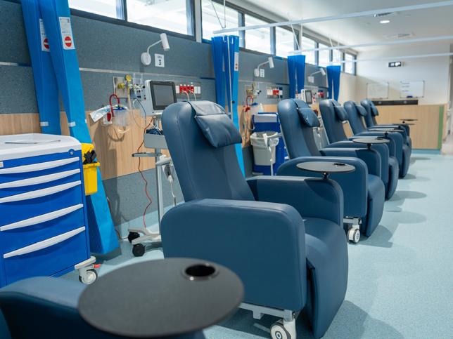 New operating theatre with blue seats