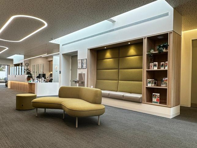 A comfortable and stylish looking waiting area