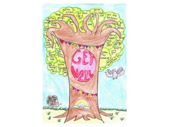 Children's drawing of a tree of kindness