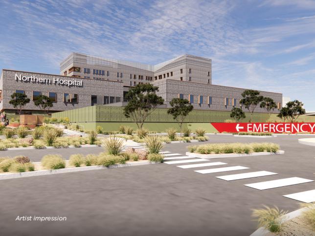 Artist impression of pedestrian access to hospital building
