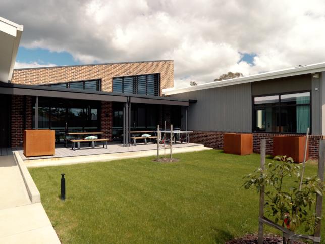 Outdoor space with large grassed area