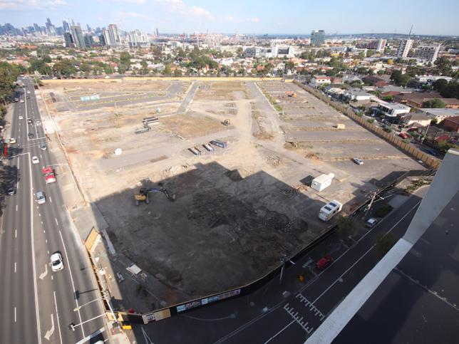 A construction site made up of mostly dirt