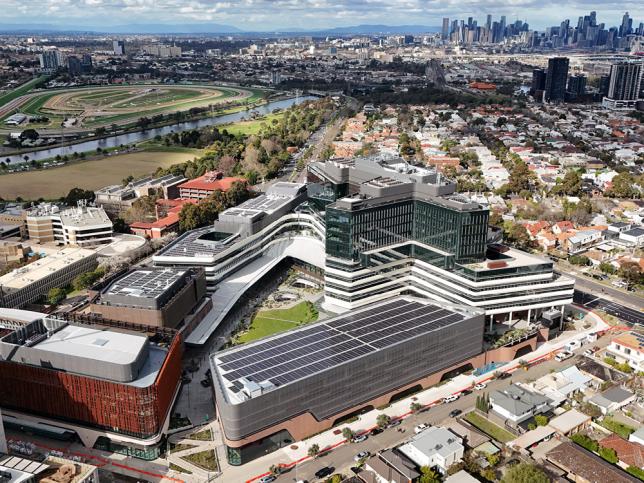 Aerial view of completed hospital