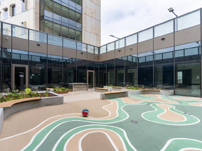 decorated outdoor area