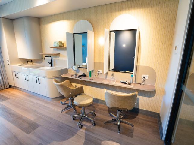 Modern and bright hair salon area