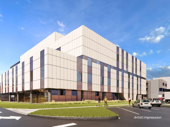 artist impression hospital building and ambulance bay