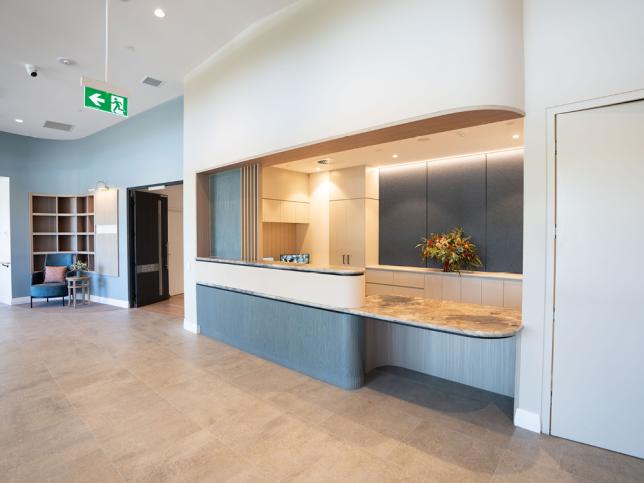 modern and light reception area