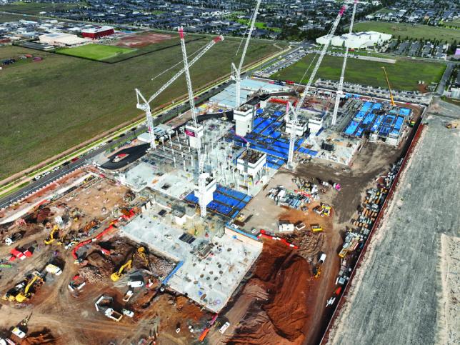 Aerial view construction site
