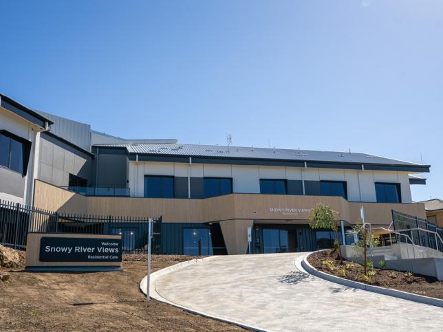 main entrance of new and modern building