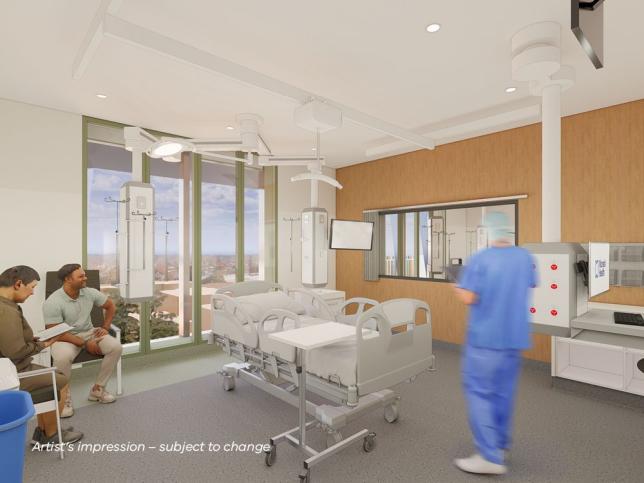 Artist's impression of an intensive care unit at the Monash Medical Centre Tower