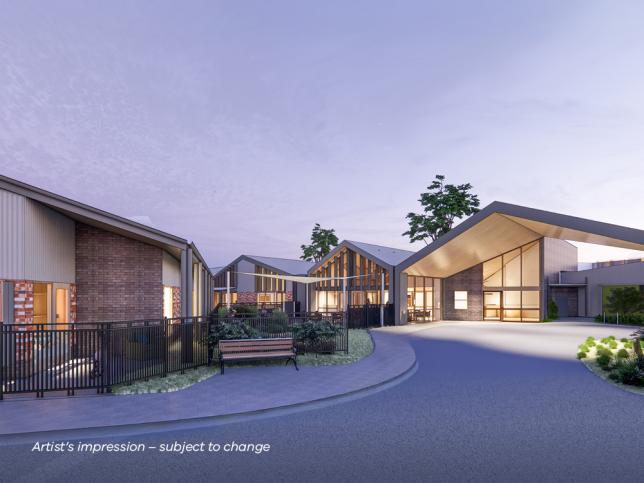 Artist impression of the entrance to the Numurkah aged care facility