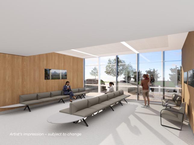 Artist impression of the children's triage reception at the Casey Hospital ED 