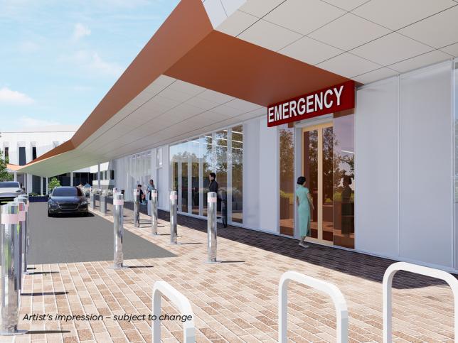 Artist impression of the entrance to the Casey Hospital ED 
