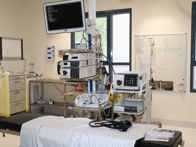 Endoscopy equipment inside a hospital room
