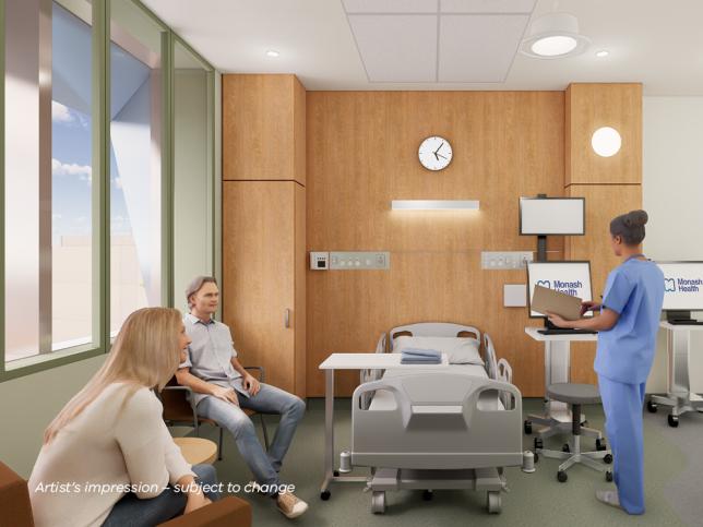 An artist impression of a birthing suite