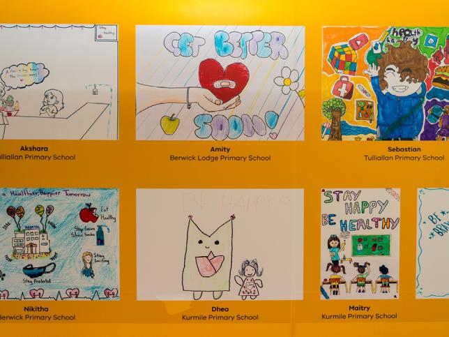 Artworks displayed on a wall
