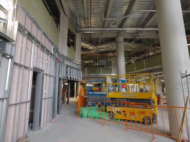 Inside a hospital under construction