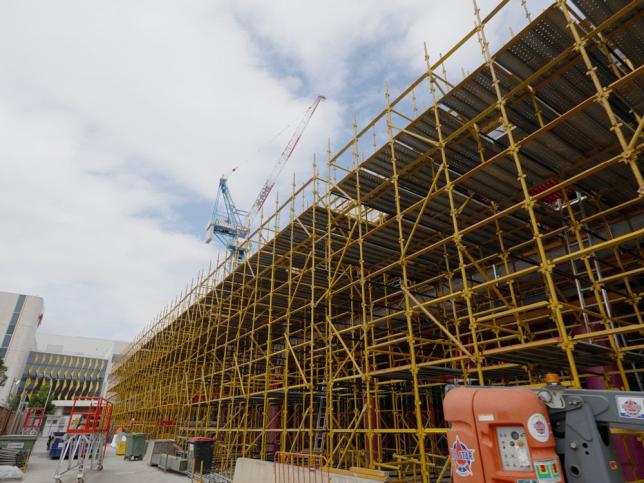 Scaffolding at the Monash Medical Centre tower building site