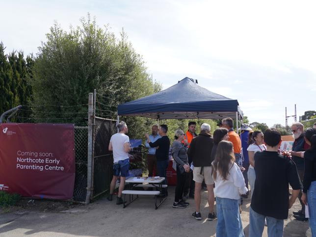 Northcote locals at an information stall