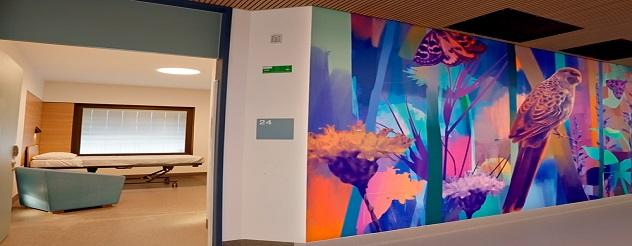 Colourful corridoor at Sunshine Hospital