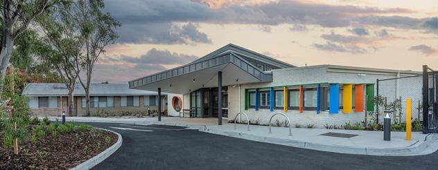 The exterior of the upgraded Noble Park Early Parenting Centre