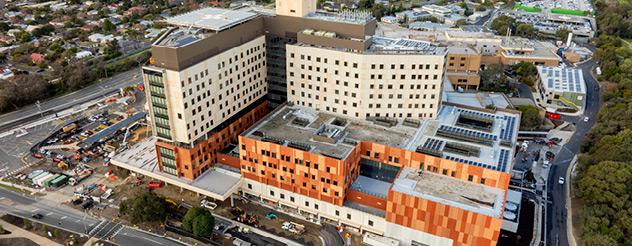 View from above of new hospital precinct