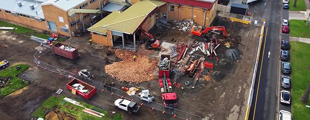 construction site viewed from above