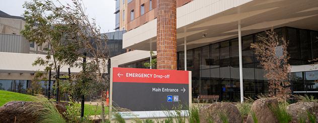 Hospital signage out front