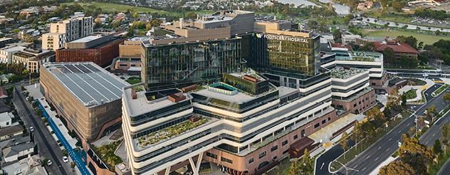 aerial view of hospital