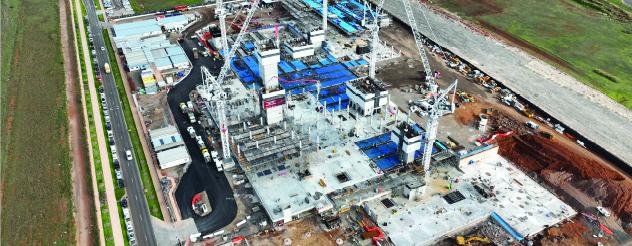 aerial view construction site