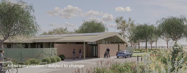 artist impression calm building surrounded by nature