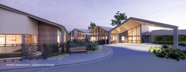 Artist impression of the entrance to the Numurkah aged care facility