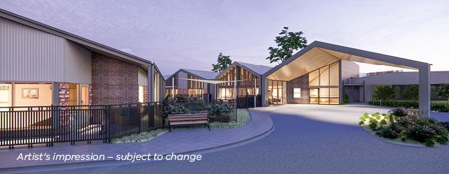 Artist impression of the entrance to the Numurkah aged care facility