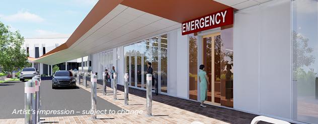 Artist impression of the entrance to the Casey Hospital ED 