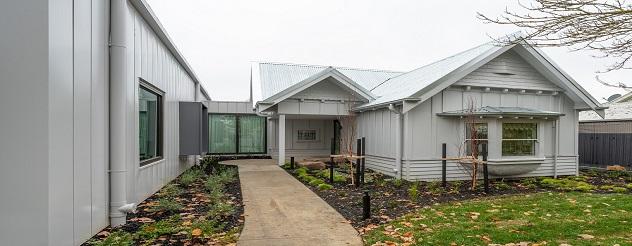 A white building with heritage features