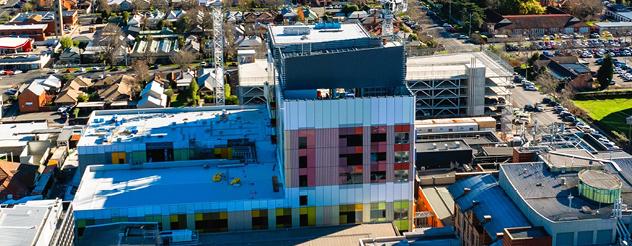 Aerial view of Ballarat Base Hospital